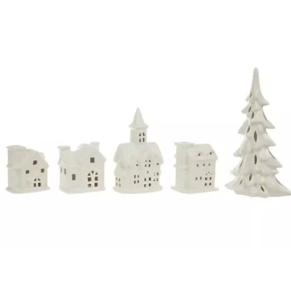 NEW CHRISTMAS 🎄 Ceramic Light Up Holiday Village 12 Piece Set - Picture 1 of 12